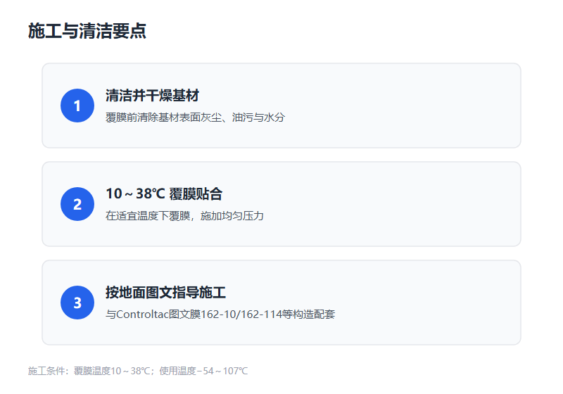 覆膜施工与清洁要点